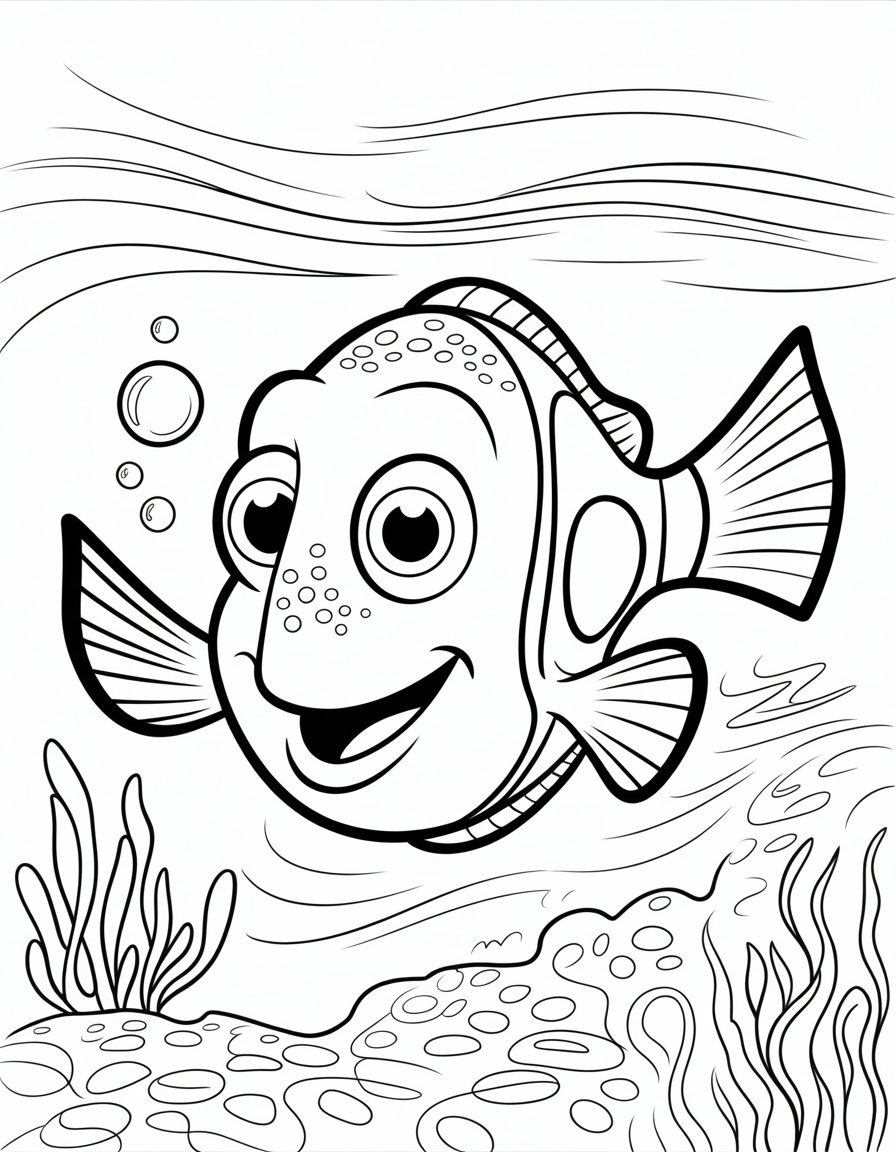 finding nemo turtle coloring page