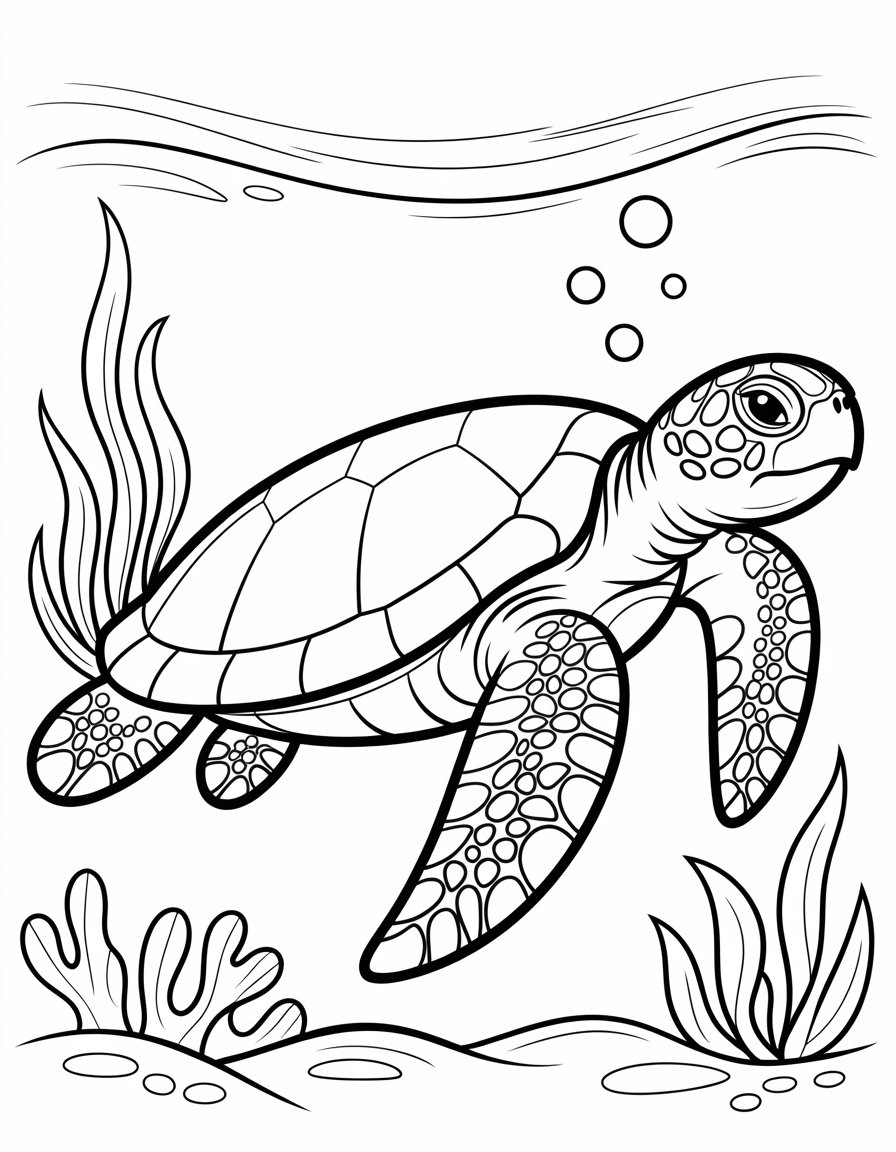 green sea turtle coloring page