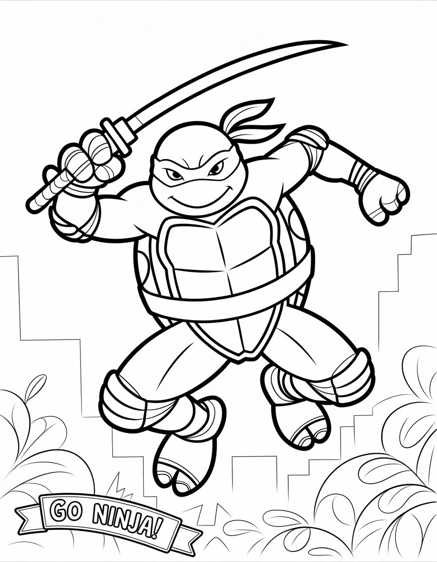 mutant ninja turtle coloring page
