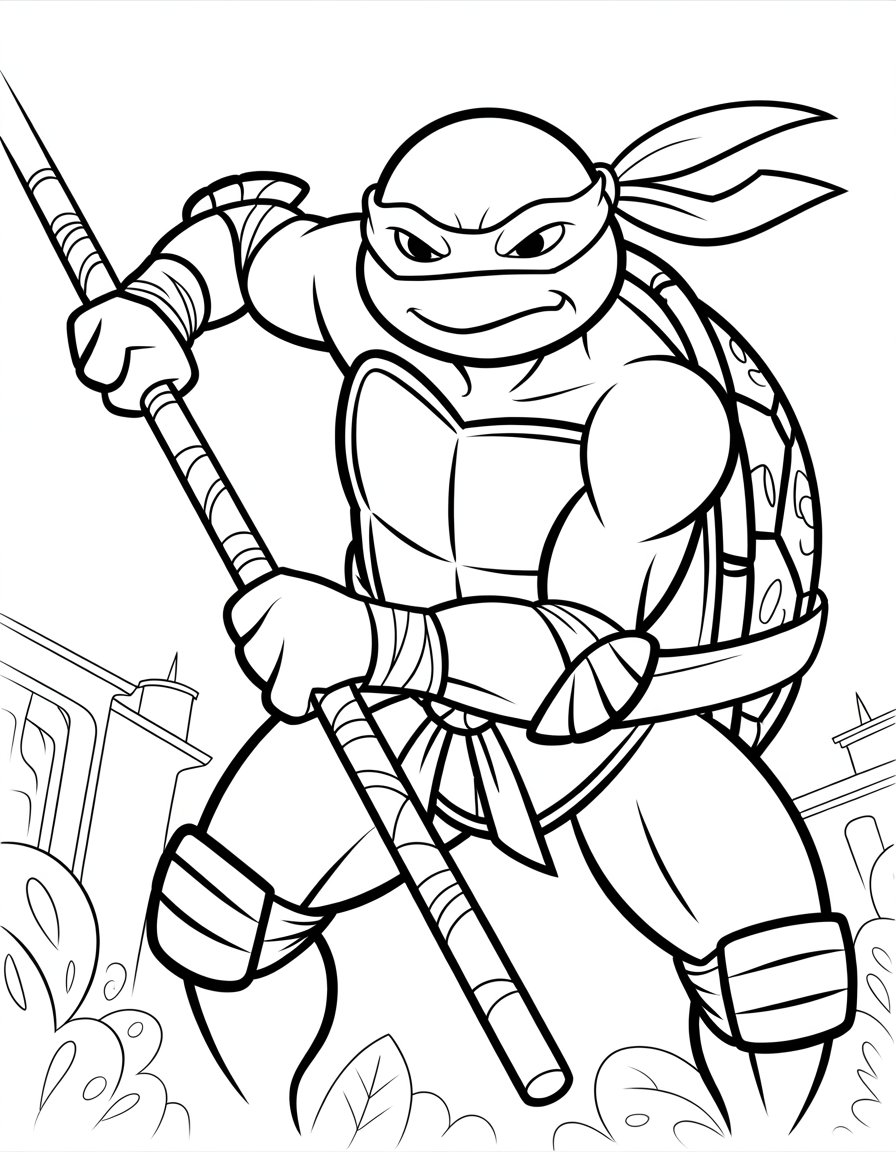 ninja turtle donatello coloring page