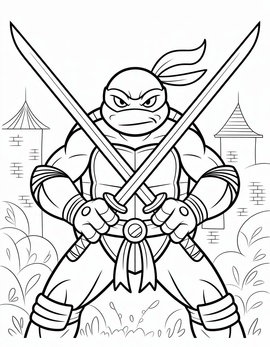 ninja turtle leonardo coloring page