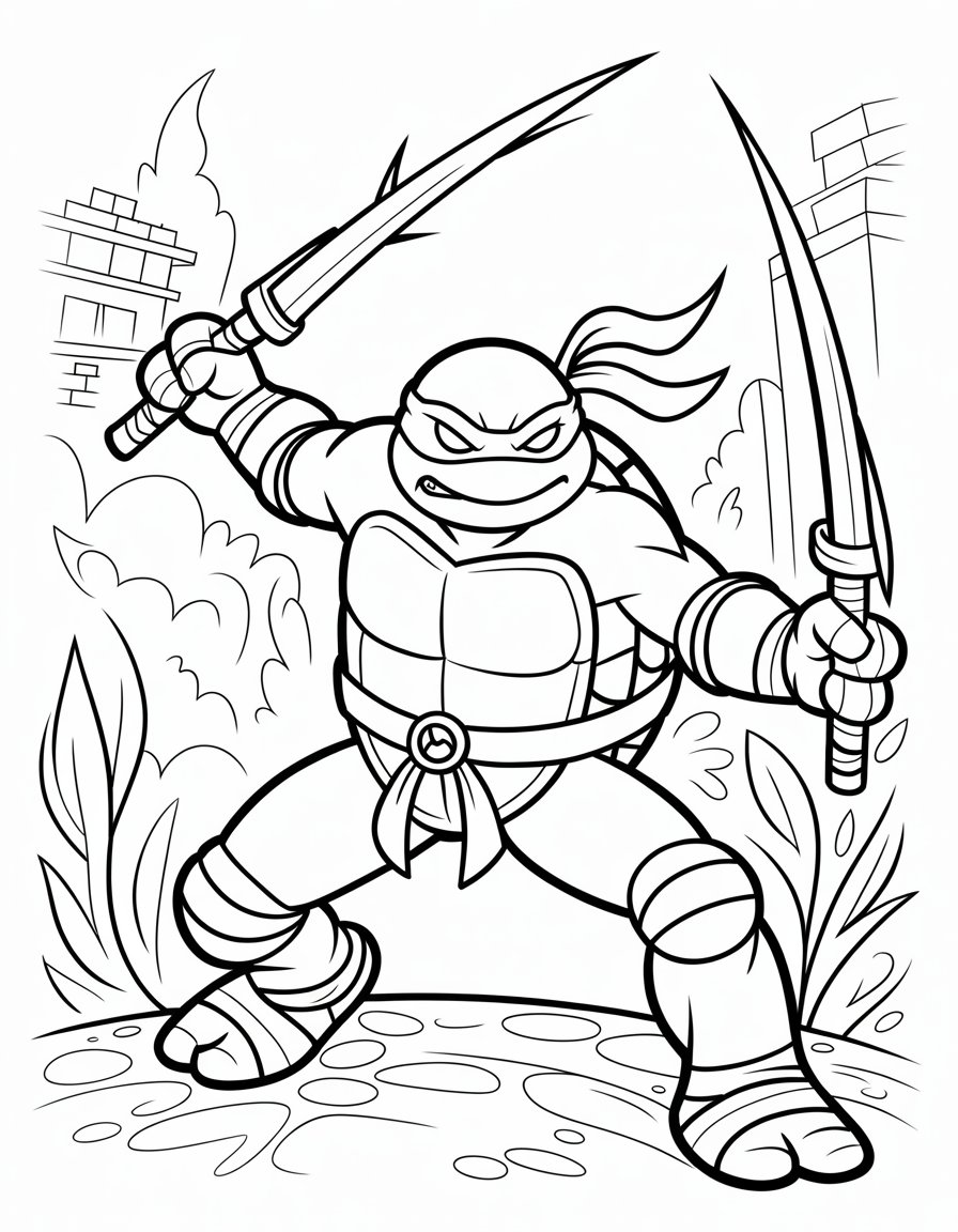 ninja turtle raphael coloring page