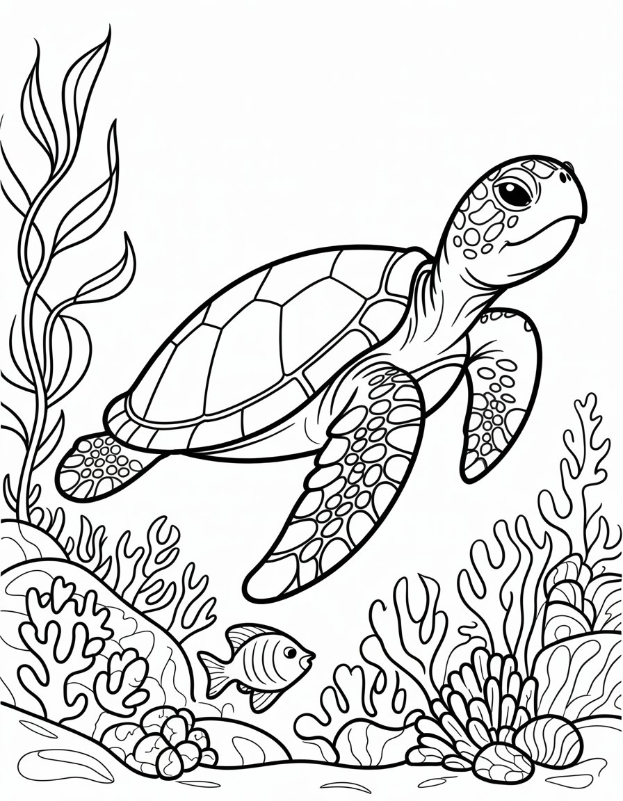 sea turtle coloring page