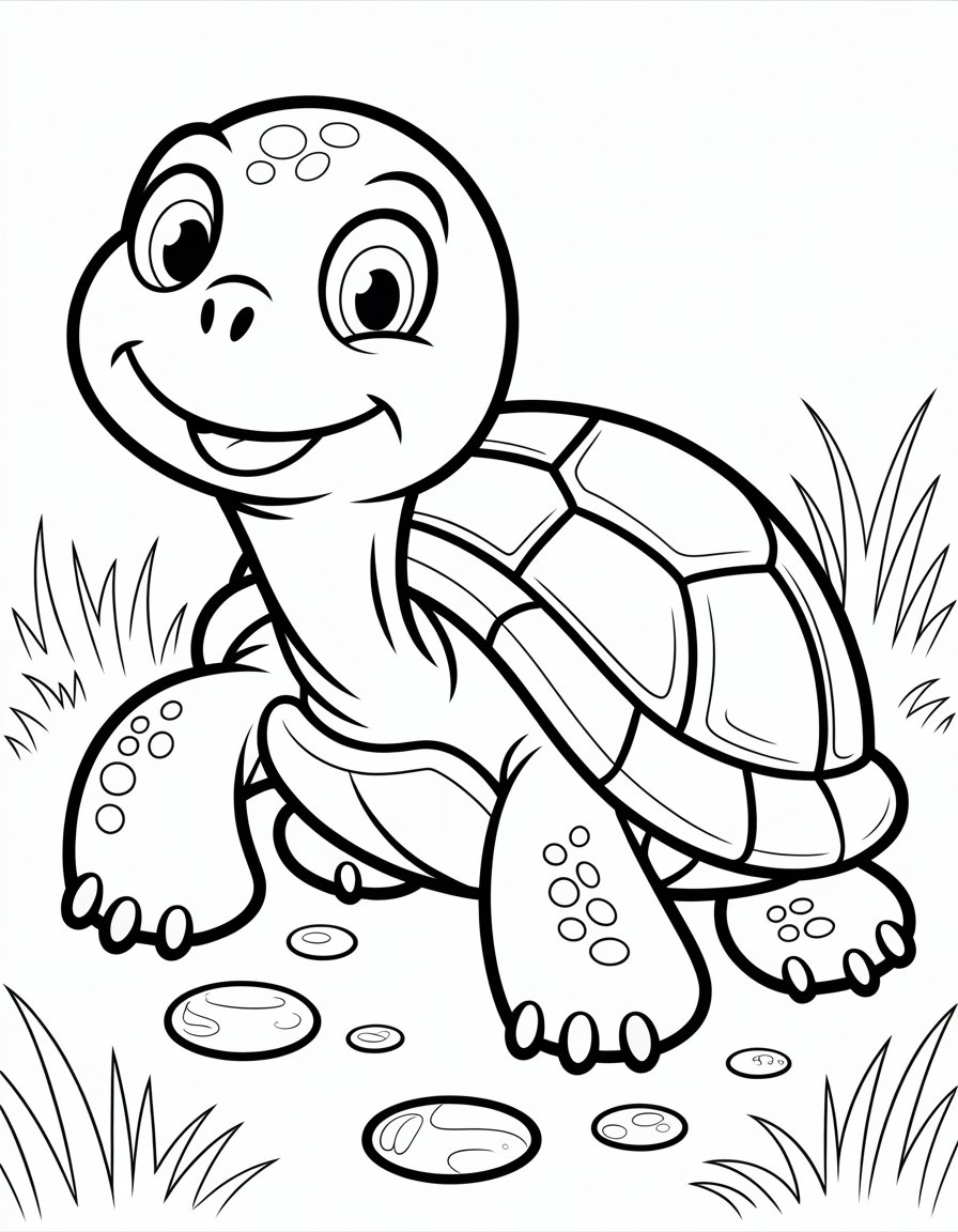simple turtle coloring page