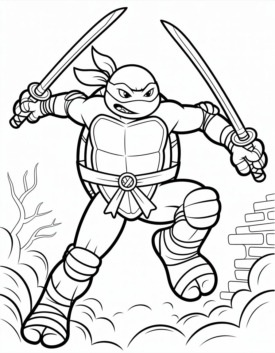 teenage mutant ninja turtle coloring page