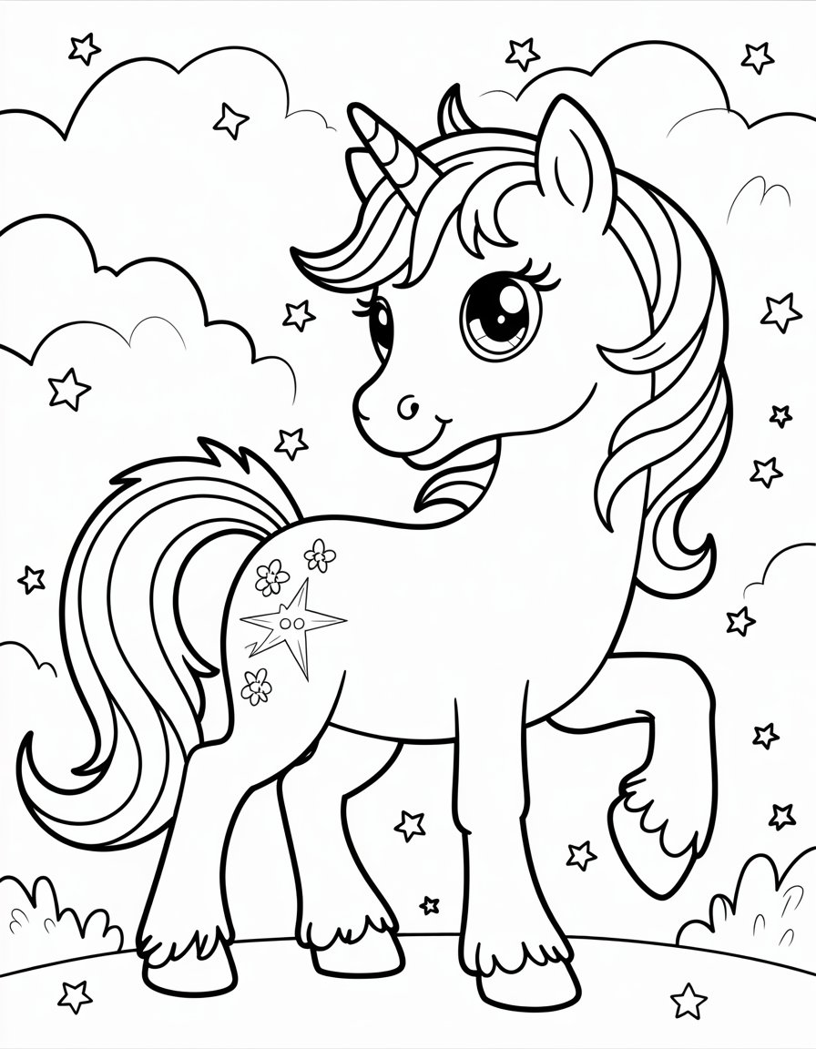 my little pony unicorn coloring page