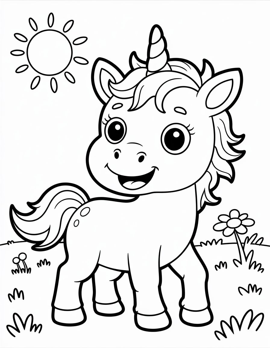 preschool unicorn coloring page