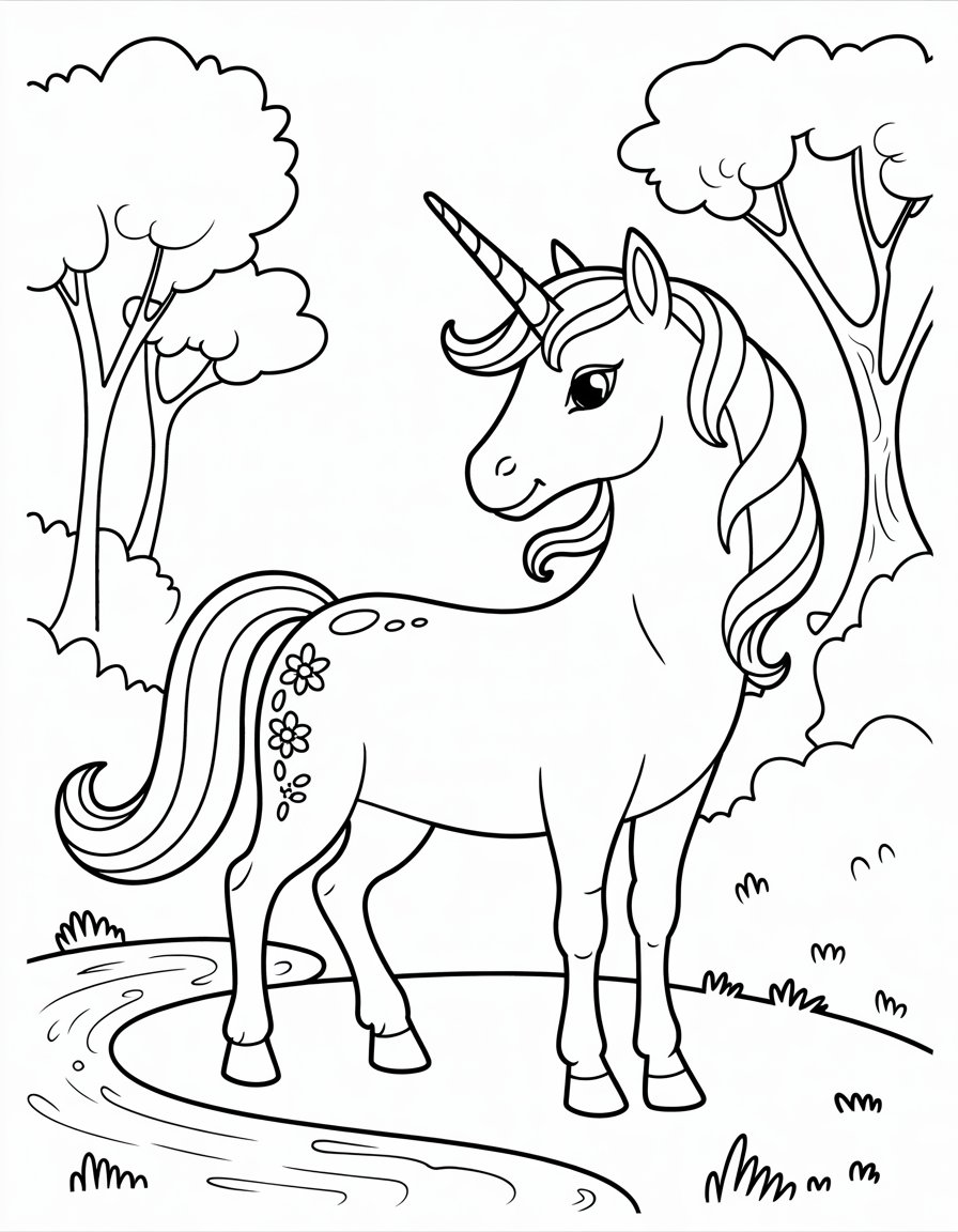 the last unicorn coloring page