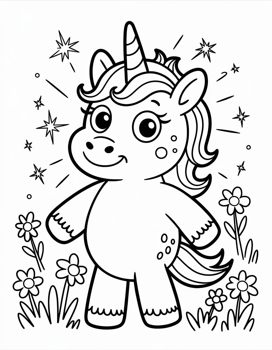thelma the unicorn coloring page