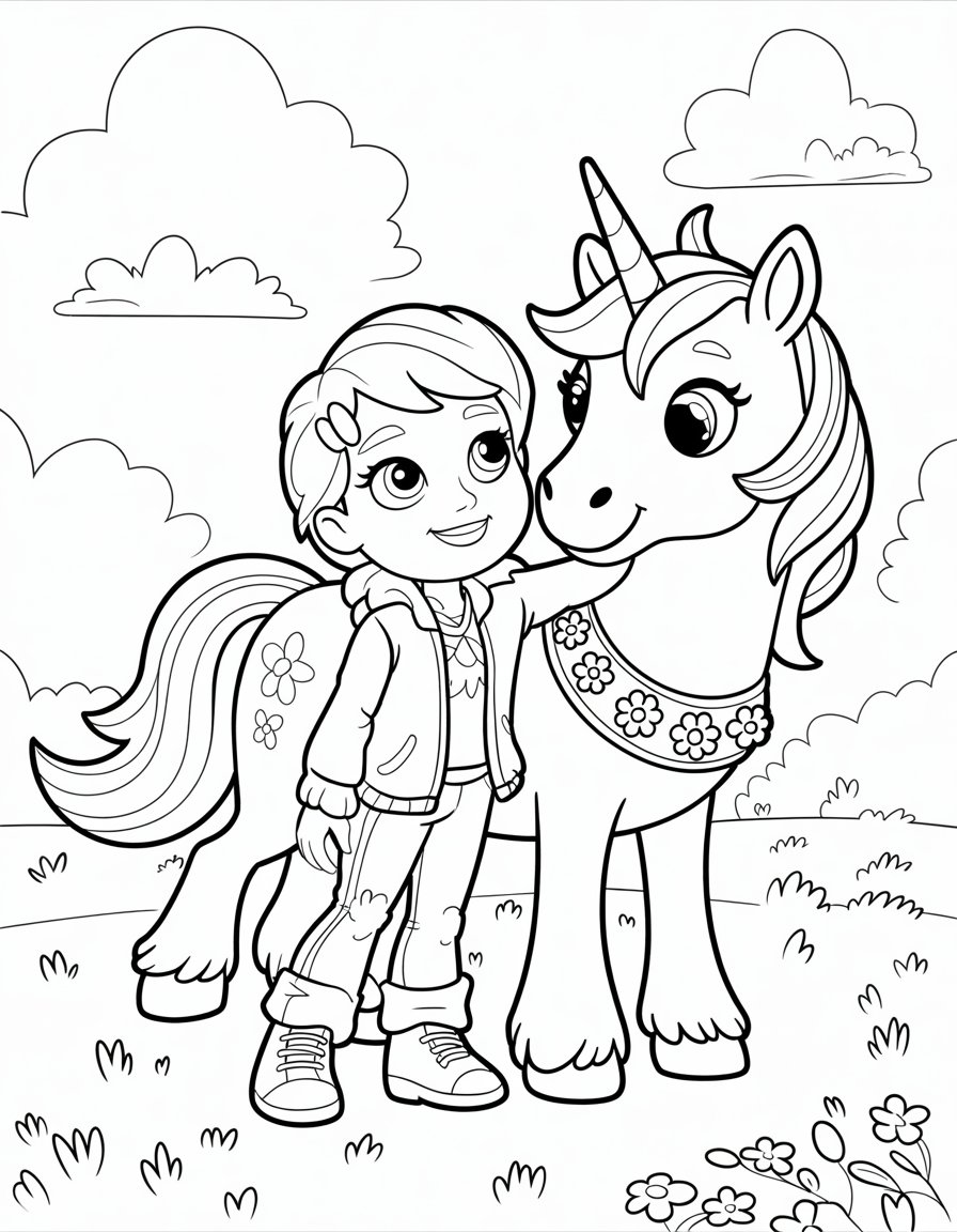 unicorn academy coloring page layla