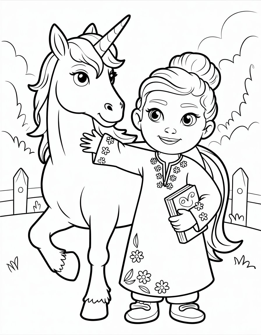 unicorn academy coloring page valentina