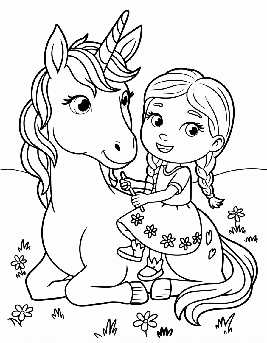 unicorn academy sophia and wildstar coloring page