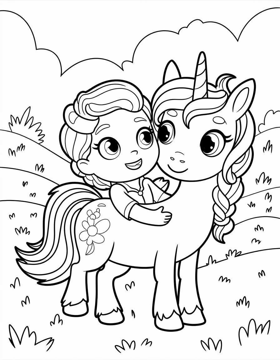 unicorn academy sophia coloring page