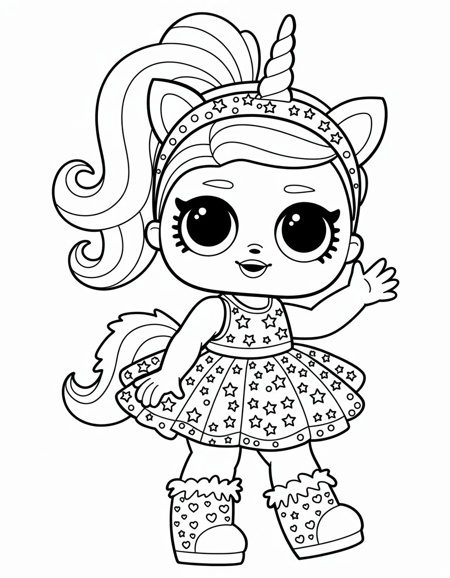 unicorn coloring lol omg coloring page