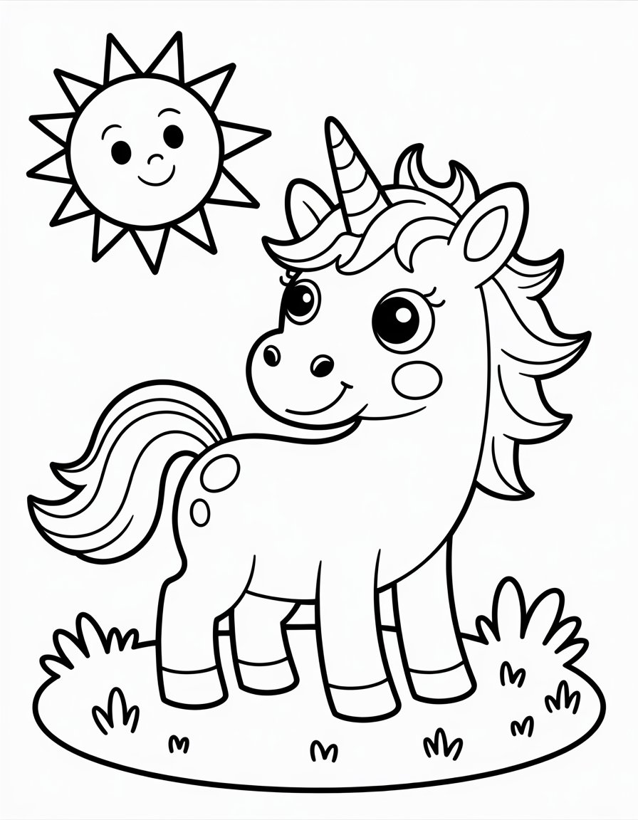 unicorn coloring page for toddlers