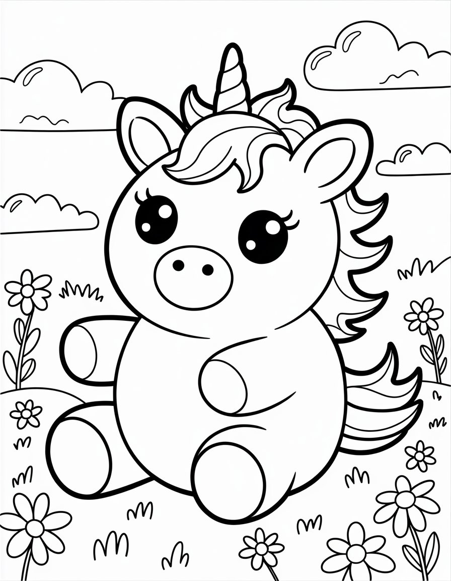 unicorn squishmallow coloring page