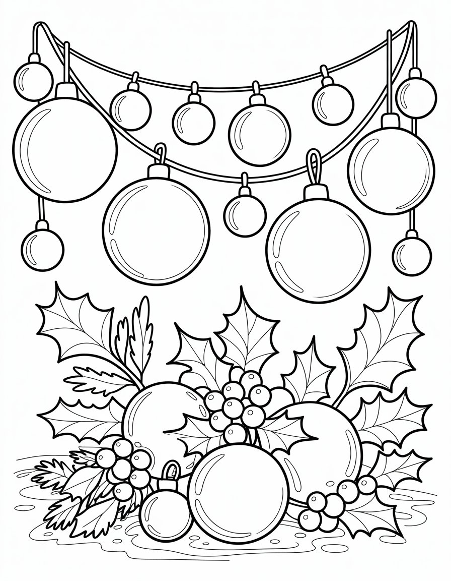 winter decorations coloring page