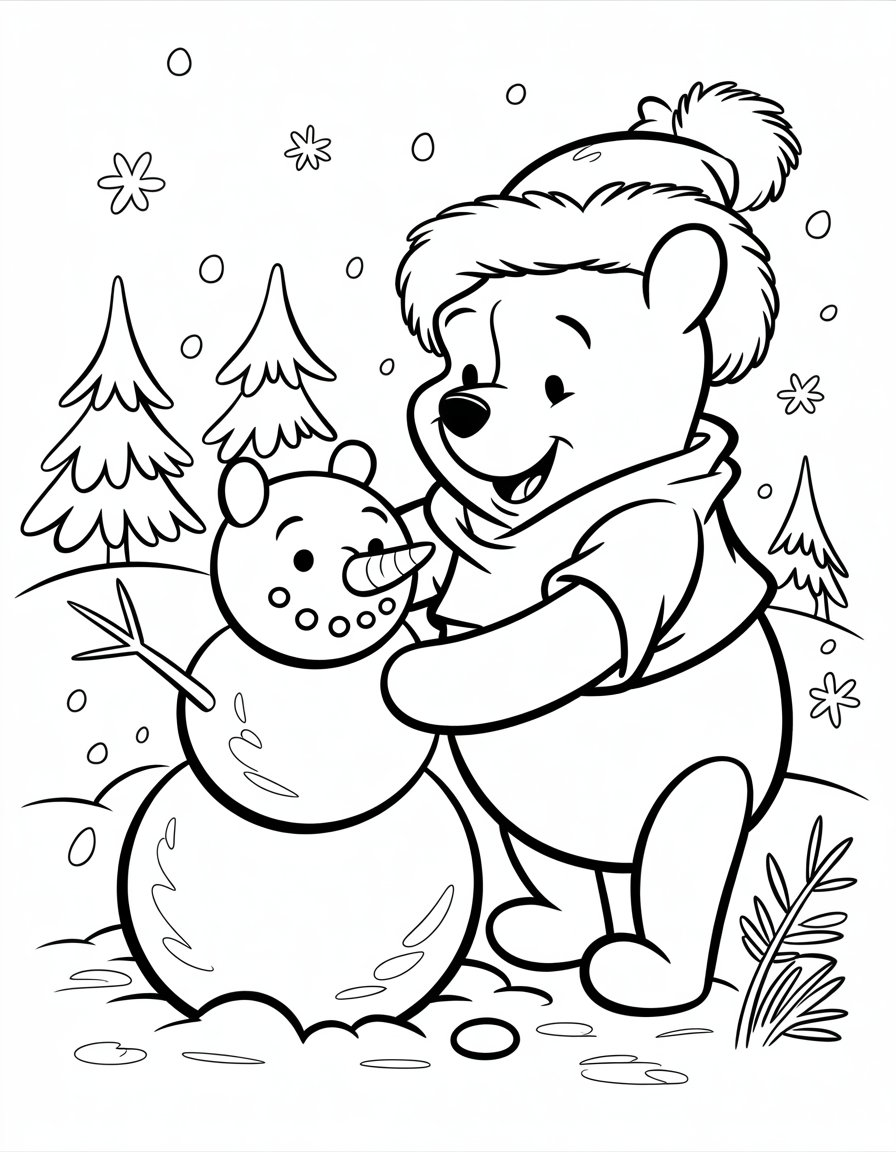 winter disney coloring page