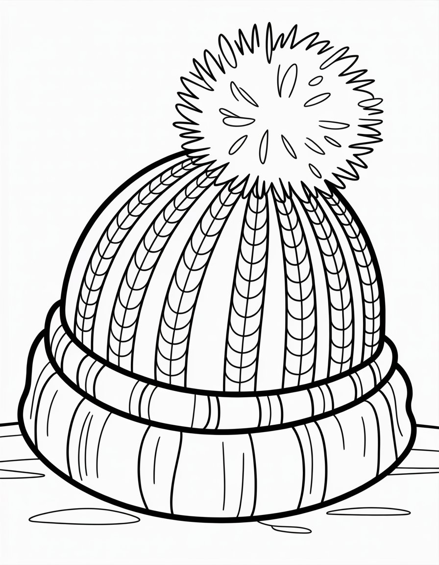 winter hat coloring page