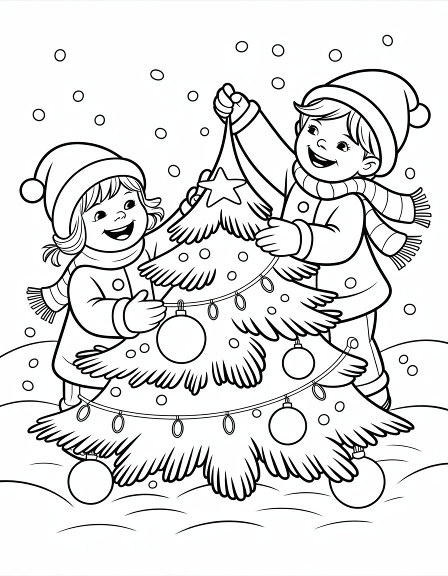 winter holiday coloring page