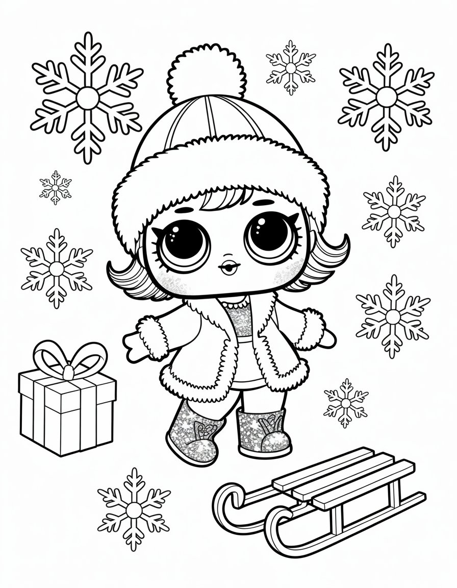 winter lol surprise coloring page