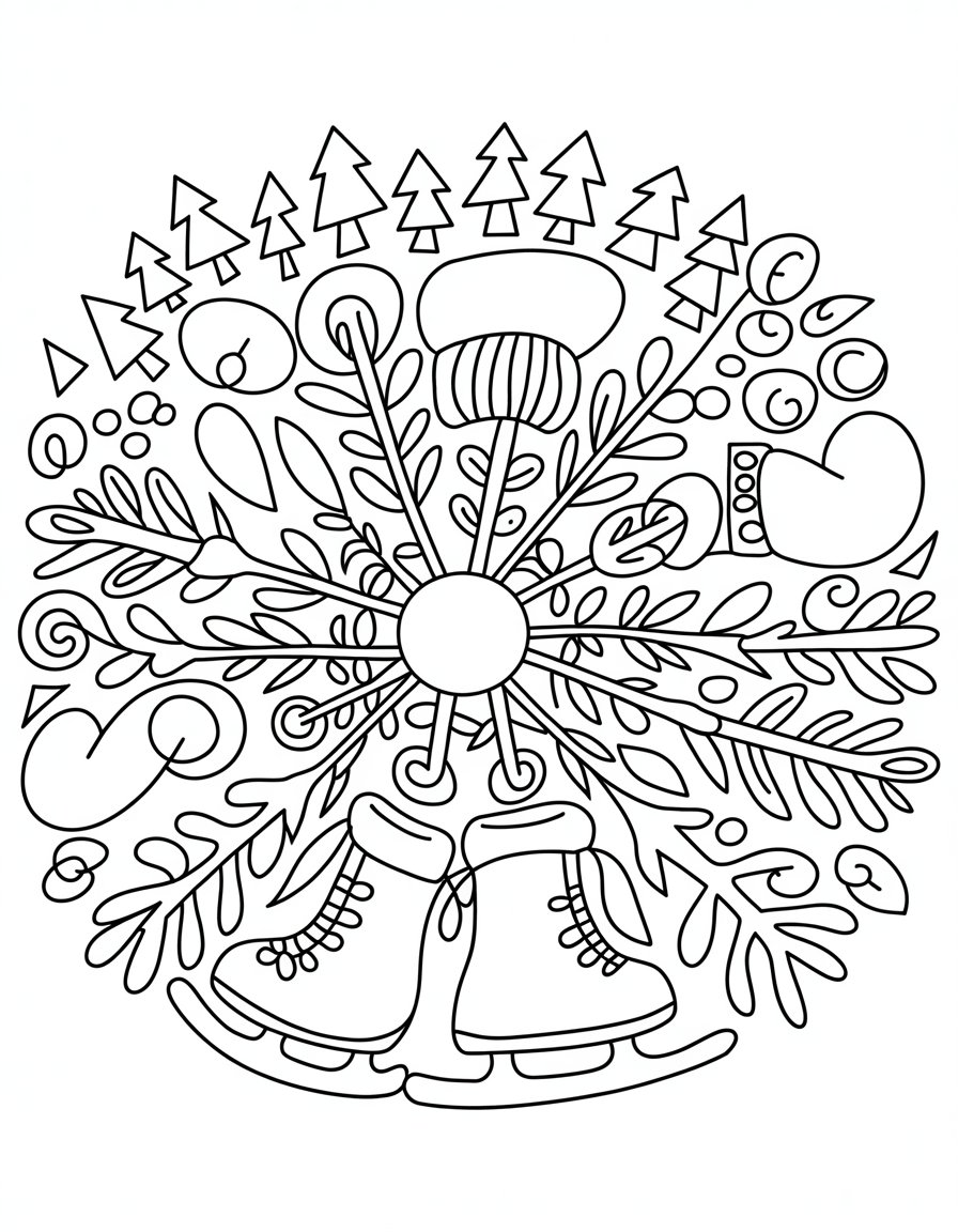 winter mandala coloring page