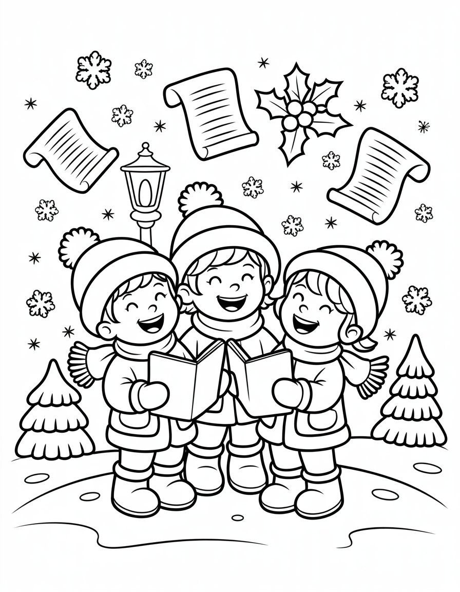 winter music coloring page