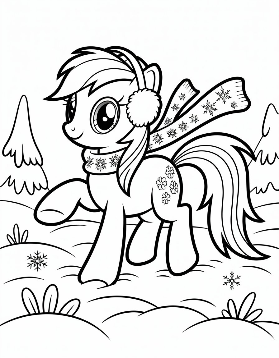 winter my little pony coloring page