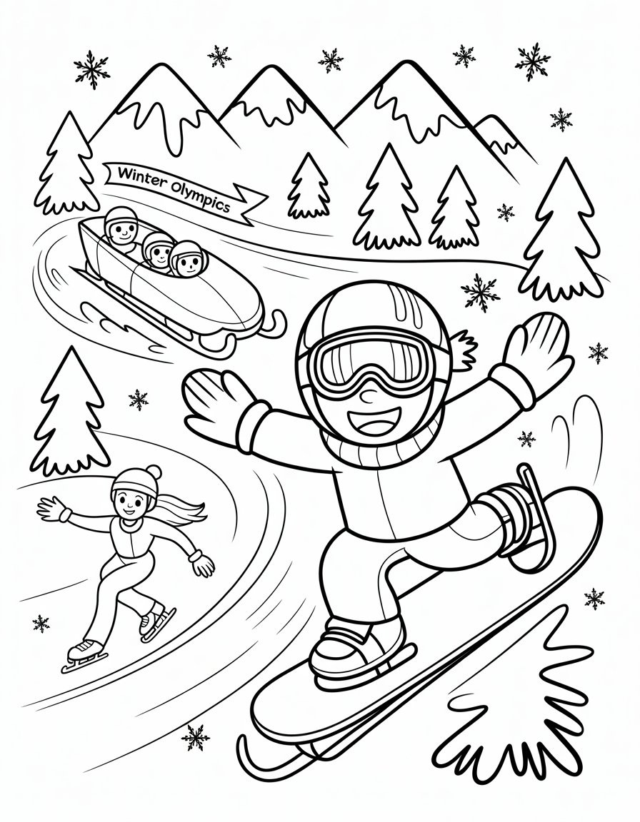 winter olympics coloring page