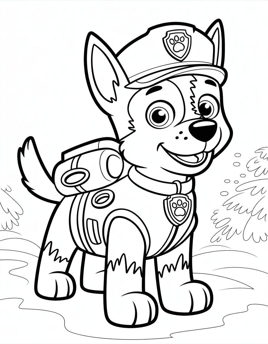 winter paw patrol coloring page