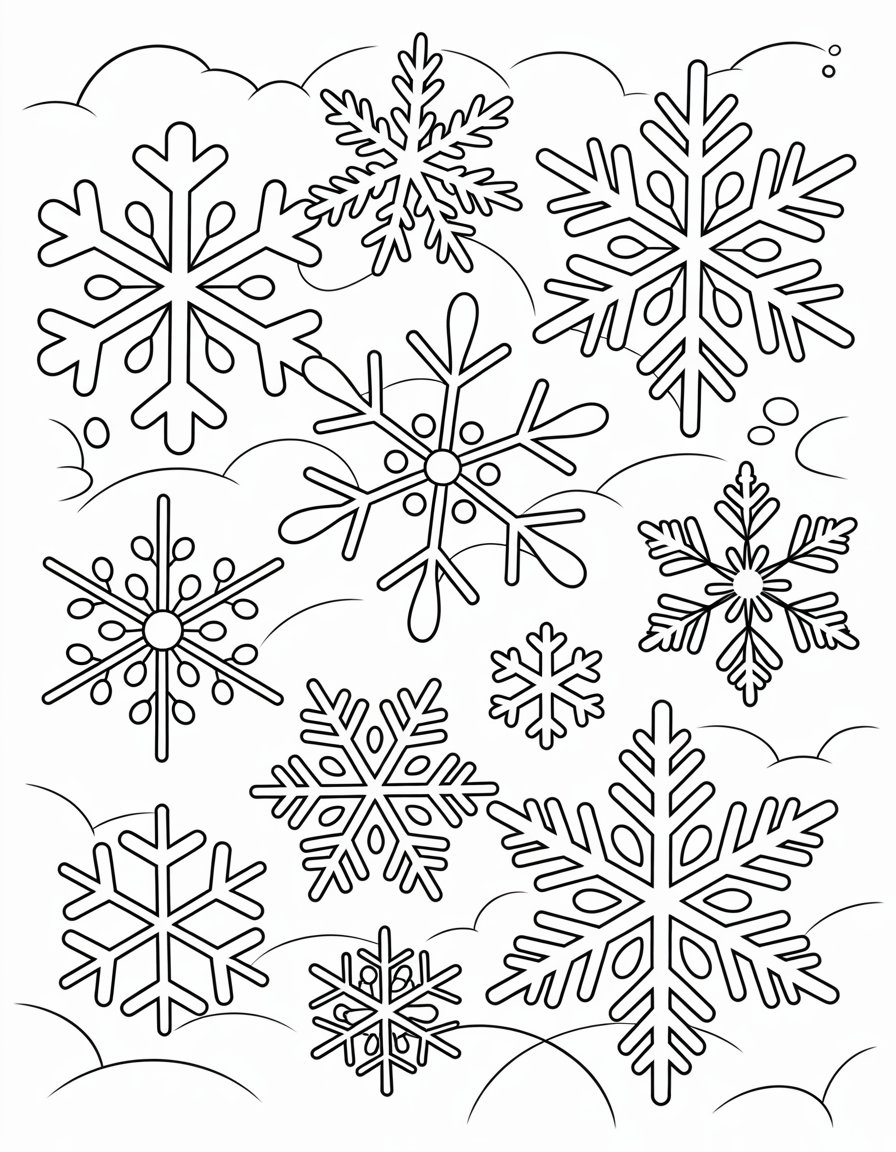 winter snowflakes coloring page