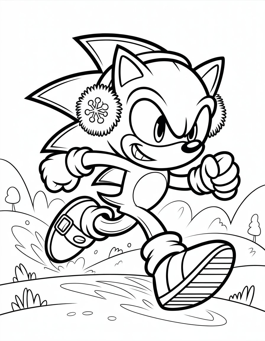 winter sonic coloring page