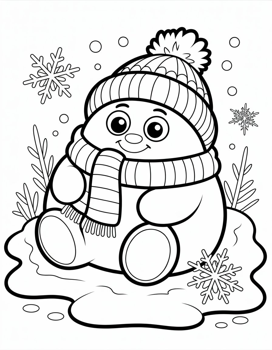 winter squishmallows coloring page