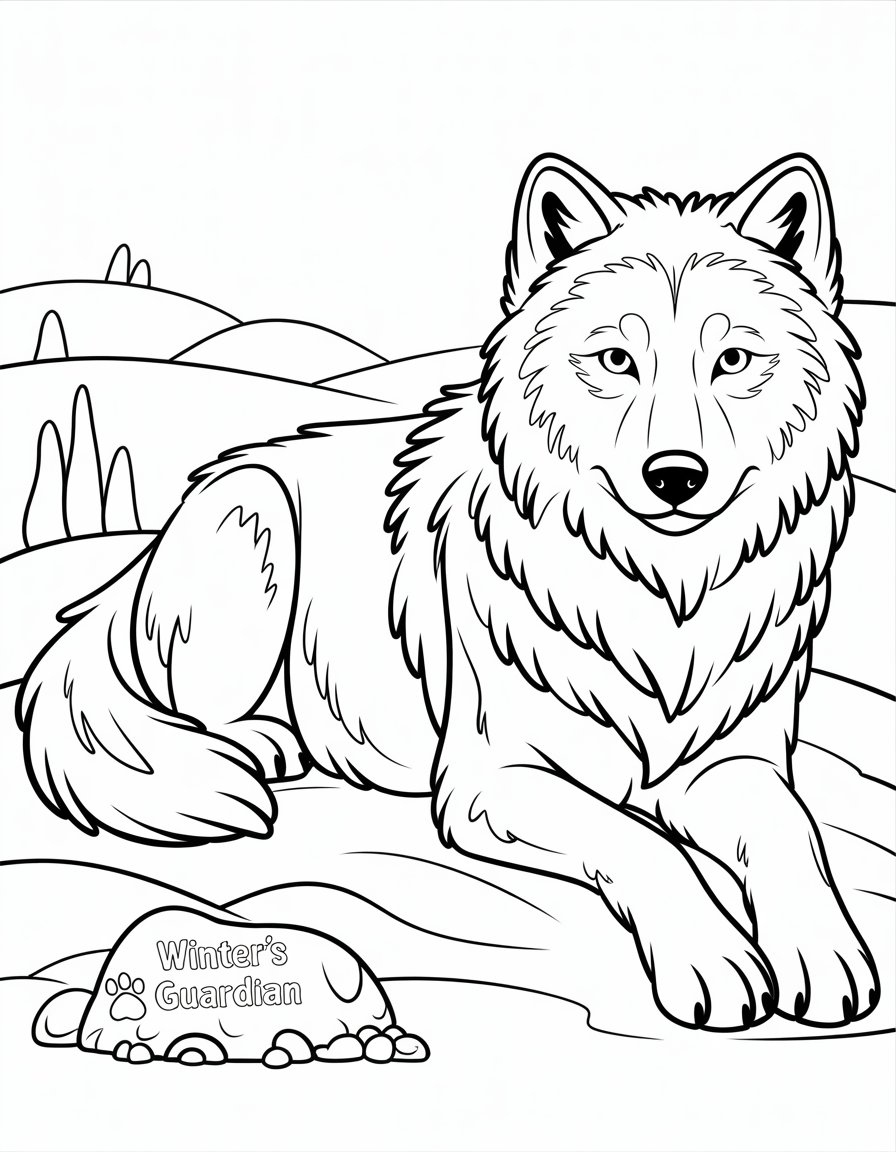 arctic wolf coloring page