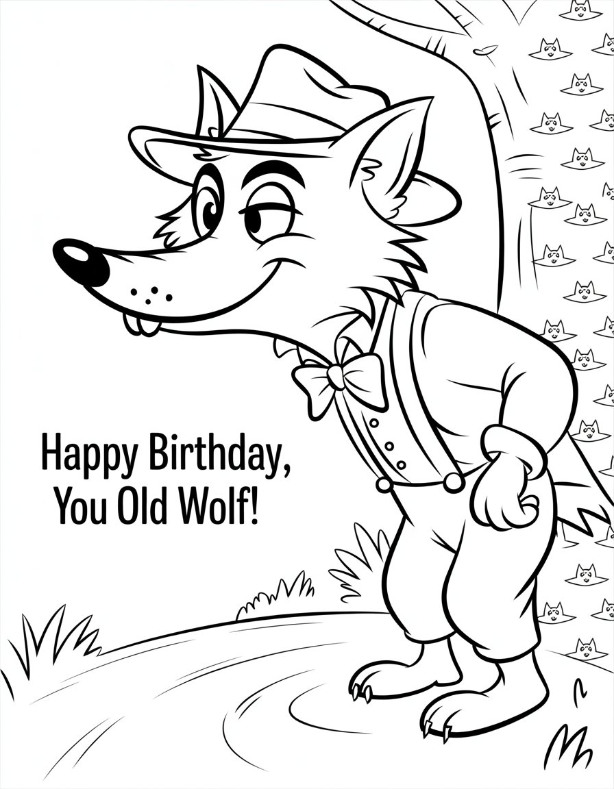 big bad wolf coloring page