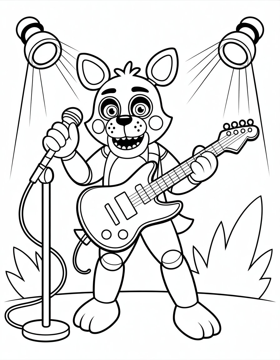 fnaf roxanne wolf coloring page