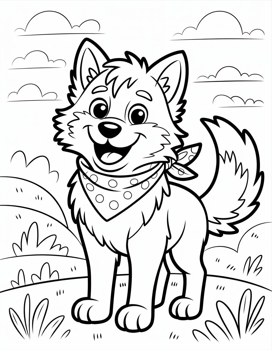 wolf furry coloring page