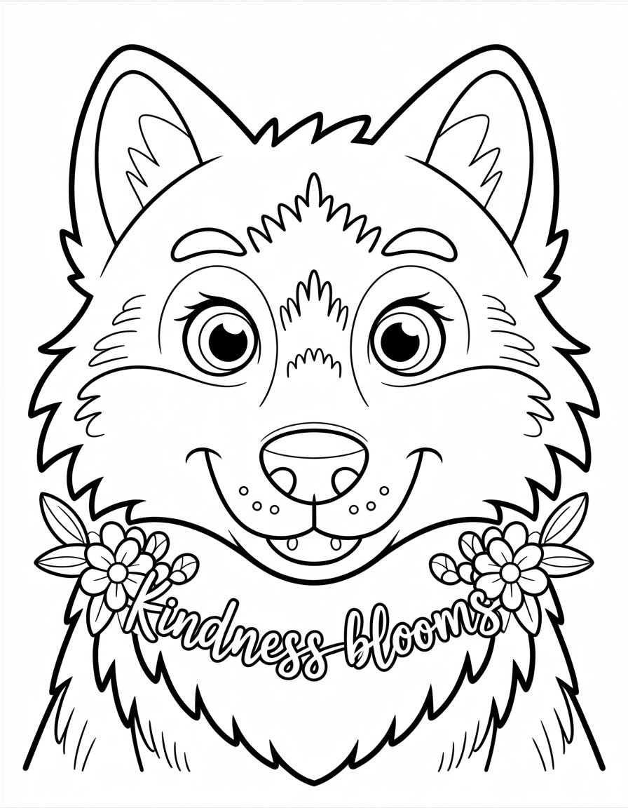 wolf head coloring page