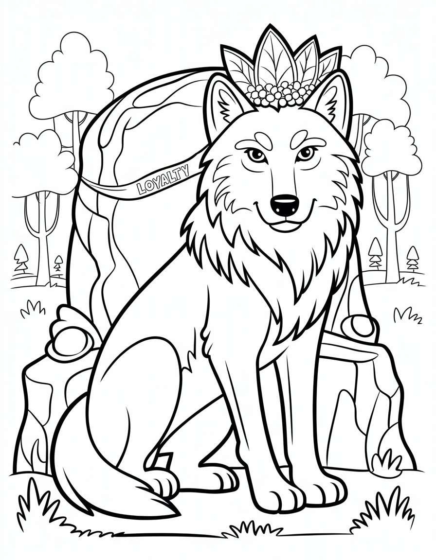 wolf king coloring page