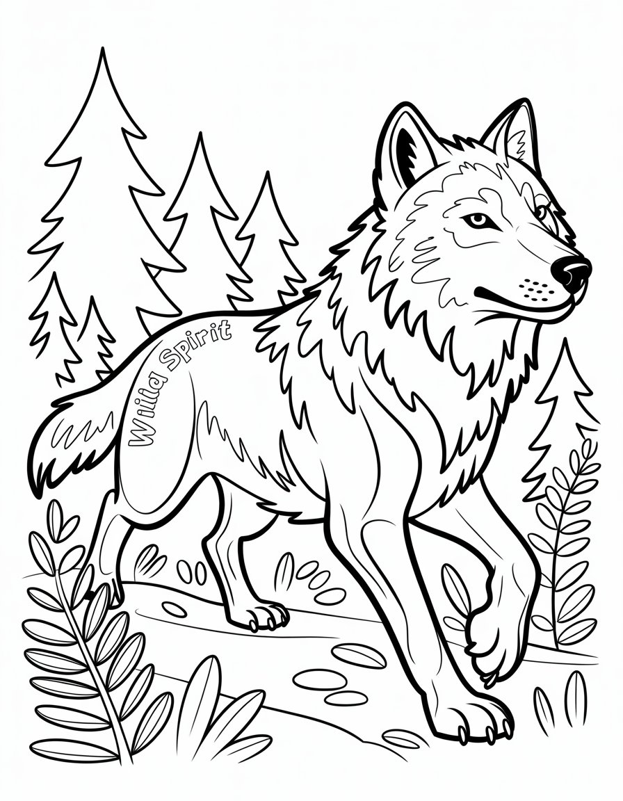 wolf predator coloring page