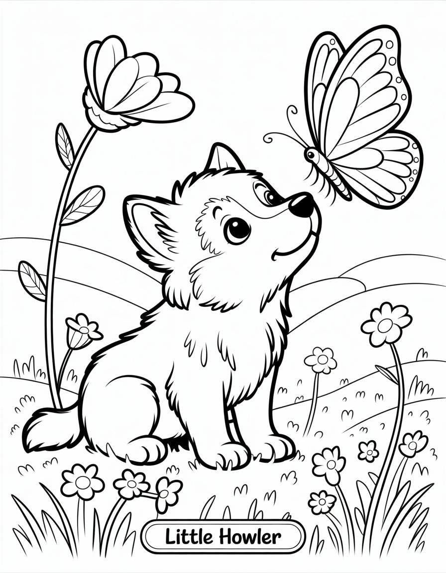 wolf pup coloring page
