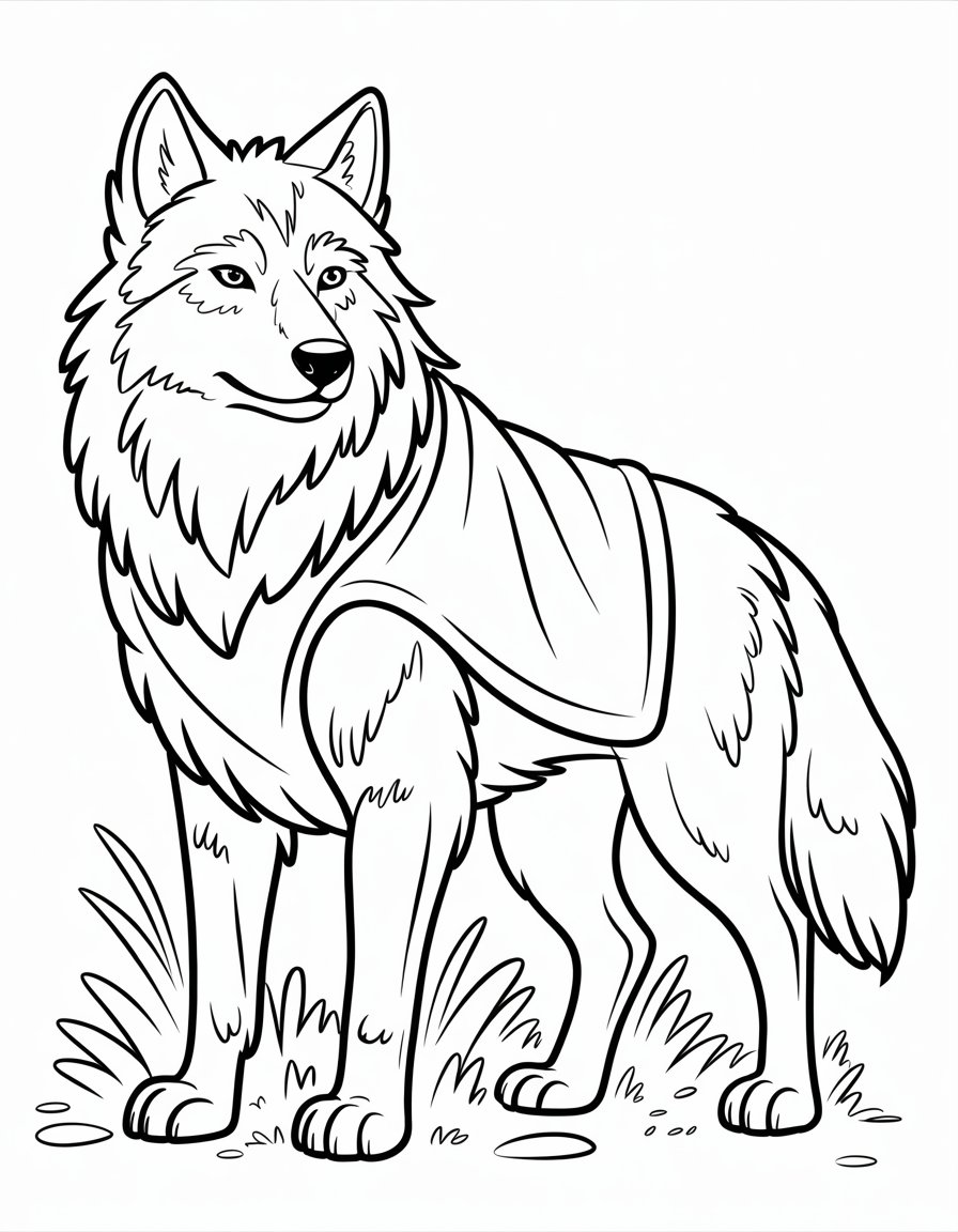 wolf therian coloring page