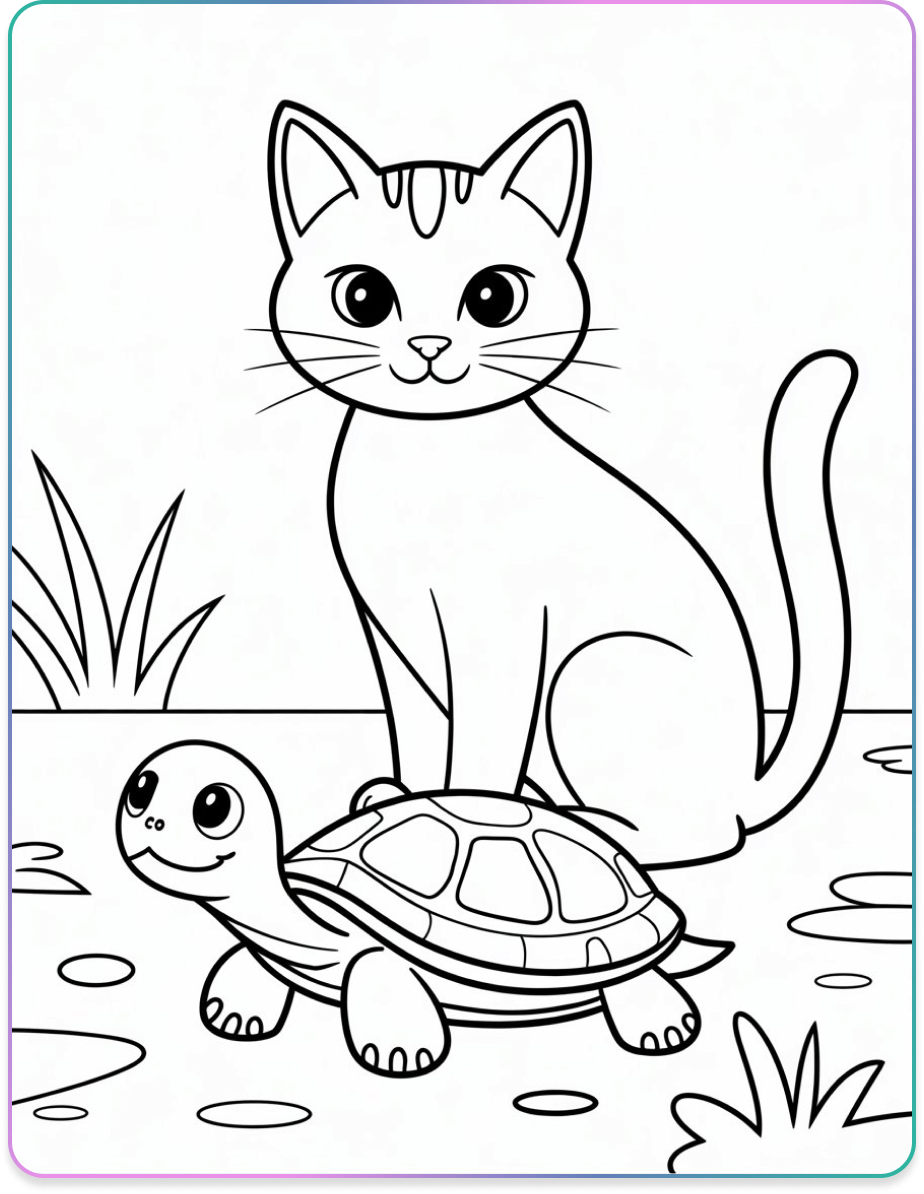 Cat and Turtle