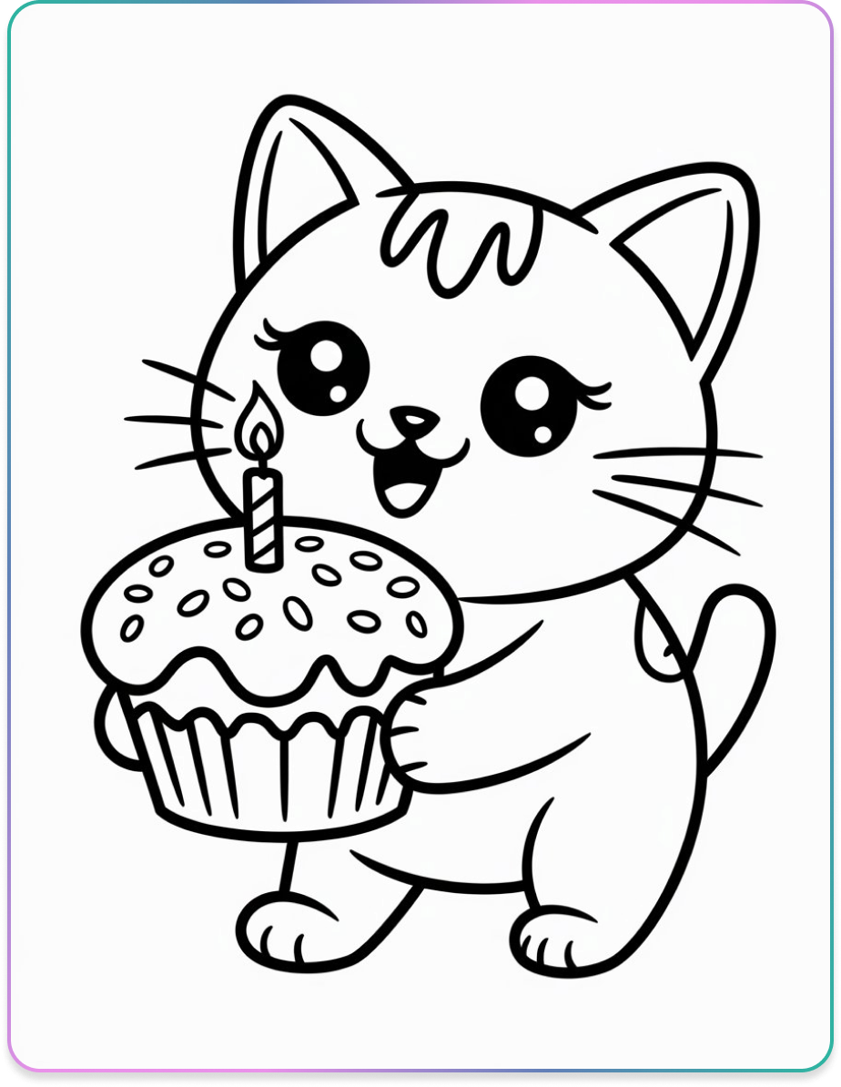 Cat with Cupcake